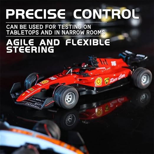 1:64 Die cast Metal F1 Mini RC Racing car with LED Lights | 2.4GHz Remote Control Car | 3 Speed Adjustable, USB Rechargeable Alloy RC Car for Kids & Adults Indoor/Outdoor Racing